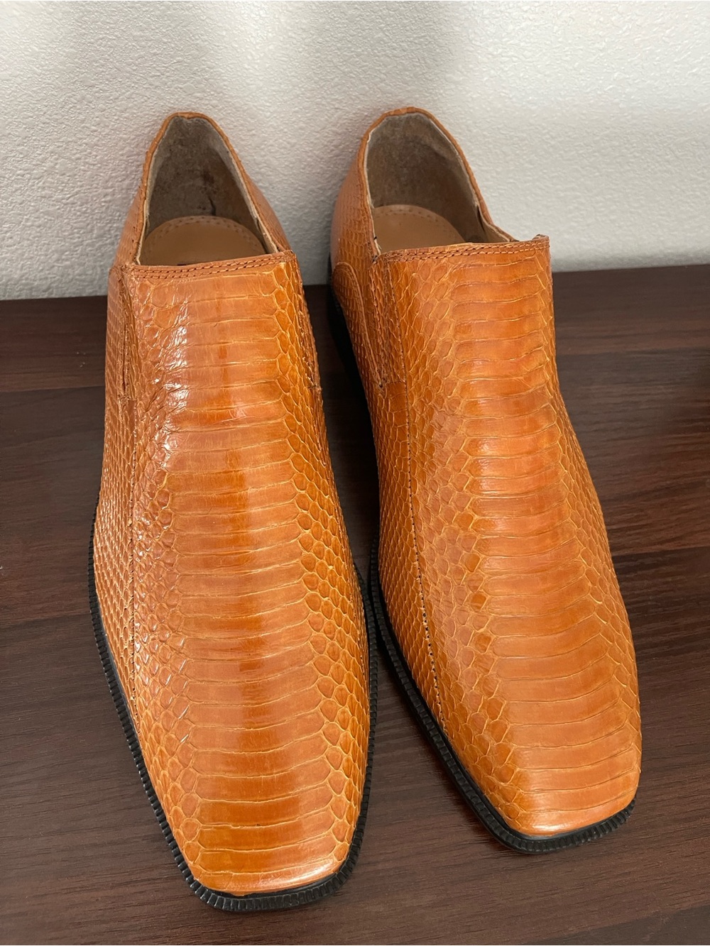 Genuine Snake Skin Giorgio Brutini Slip On Dress Shoes Loafers Men’s 10M